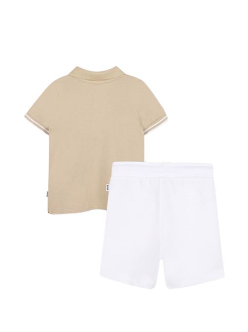 Completo bambino BOSS beige con polo e bermuda BOSS KIDS | J52848249